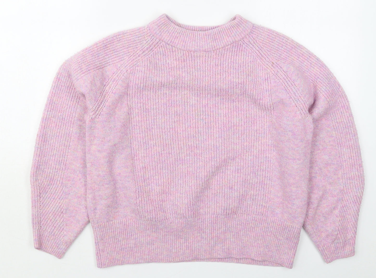 Marks and Spencer Womens Pink Crew Neck  Acrylic Pullover Jumper Size M
