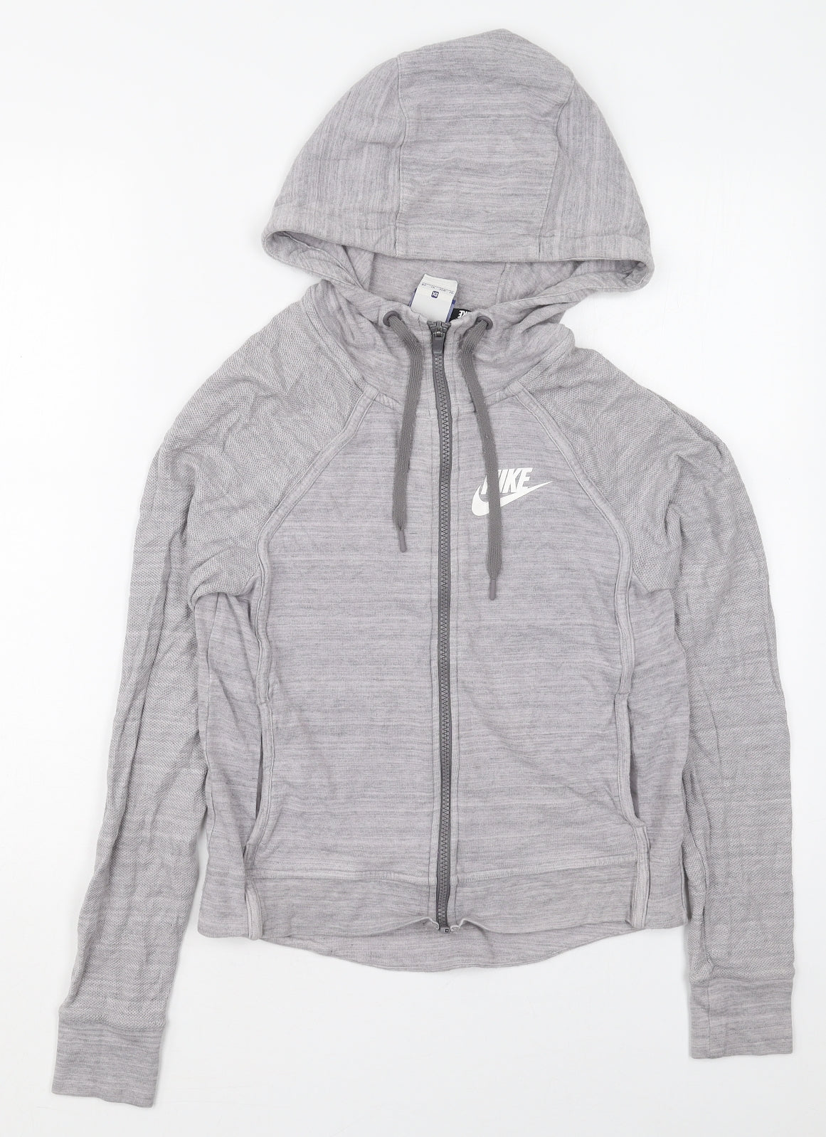 Nike Womens Grey  Viscose Full Zip Hoodie Size XS  Zip