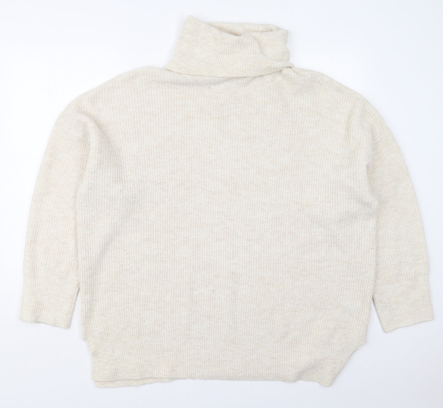 Nutmeg Womens Beige Roll Neck  Acrylic Pullover Jumper Size 22