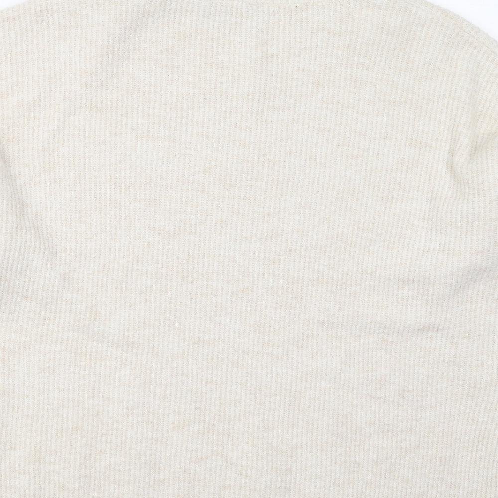 Nutmeg Womens Beige Roll Neck  Acrylic Pullover Jumper Size 22