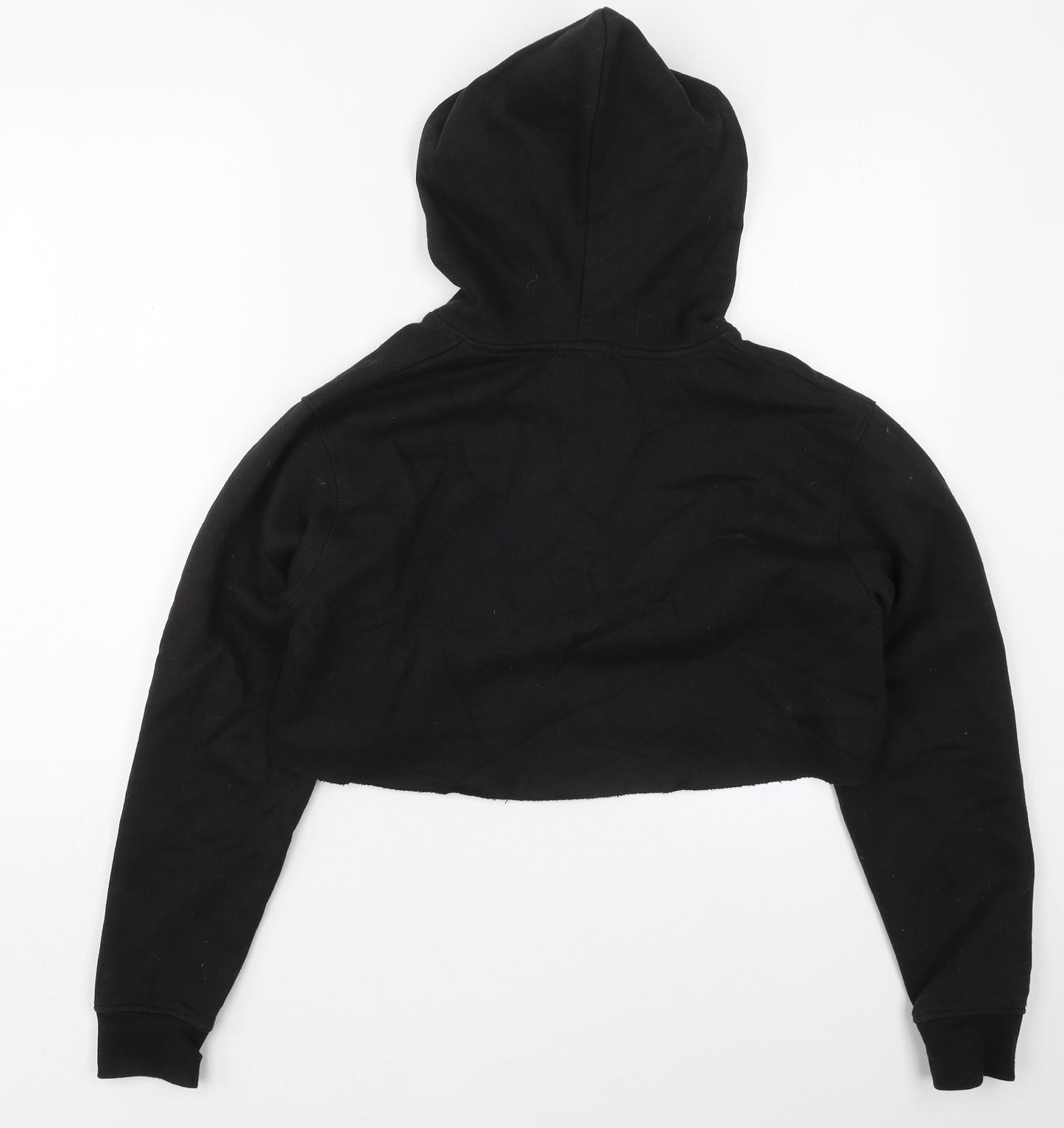 PRETTYLITTLETHING Womens Black  Cotton Pullover Hoodie Size S  Pullover