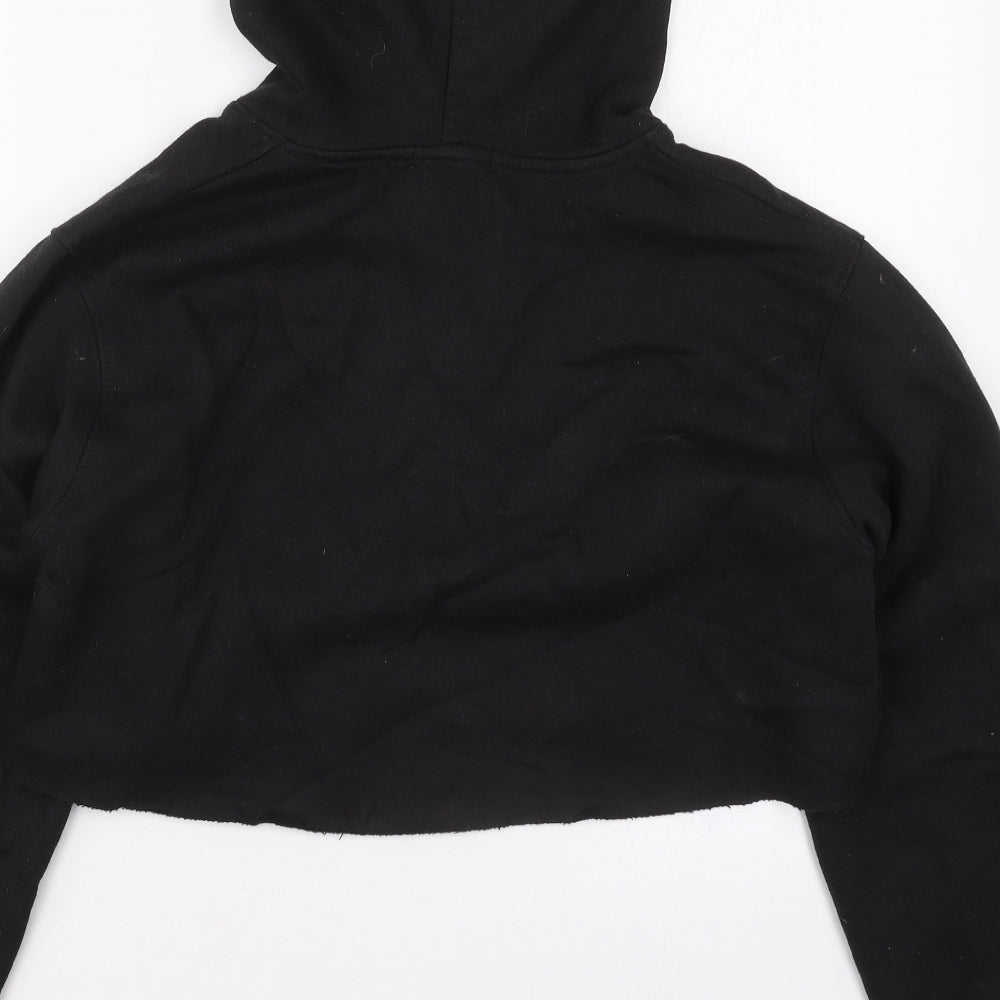 PRETTYLITTLETHING Womens Black  Cotton Pullover Hoodie Size S  Pullover