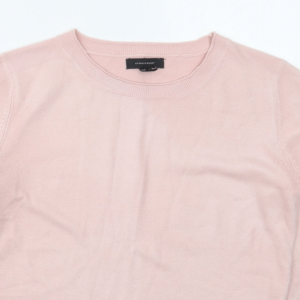 Atmosphere Womens Pink Crew Neck  Acrylic Pullover Jumper Size 12