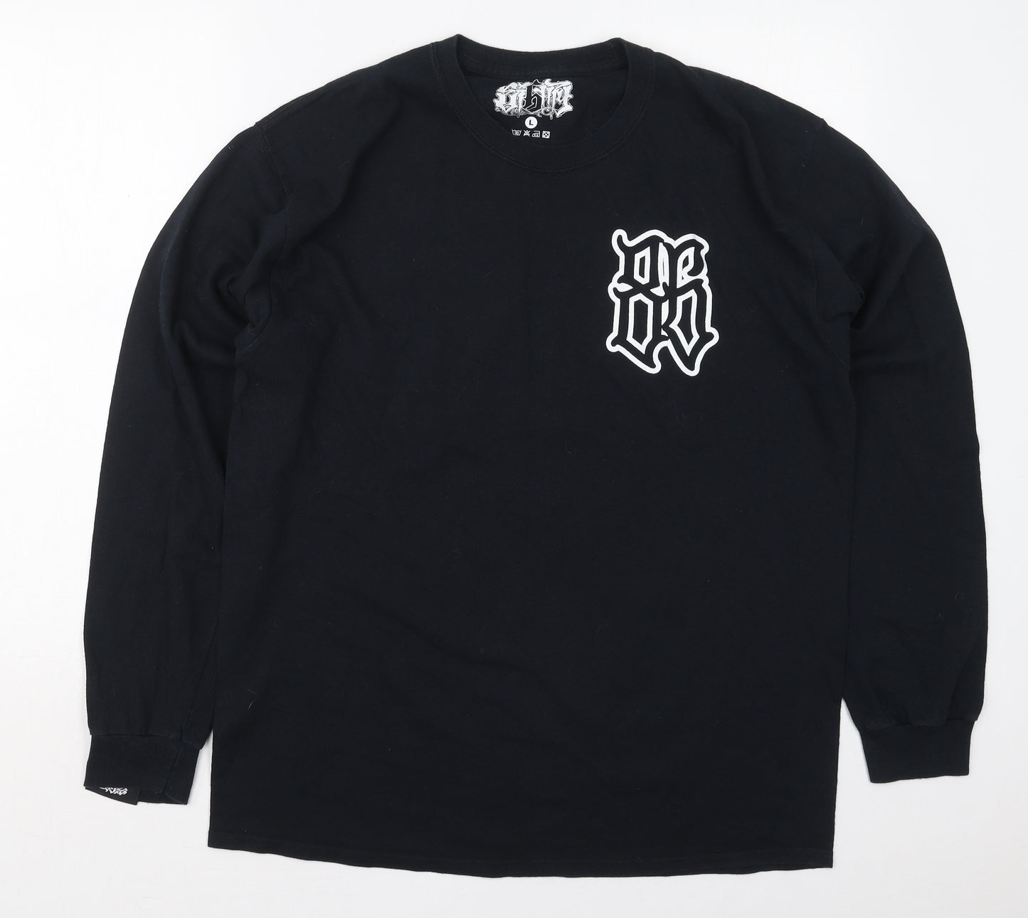 Eighty6 Mens Black  Cotton  T-Shirt Size L Crew Neck  - Grim Reaper