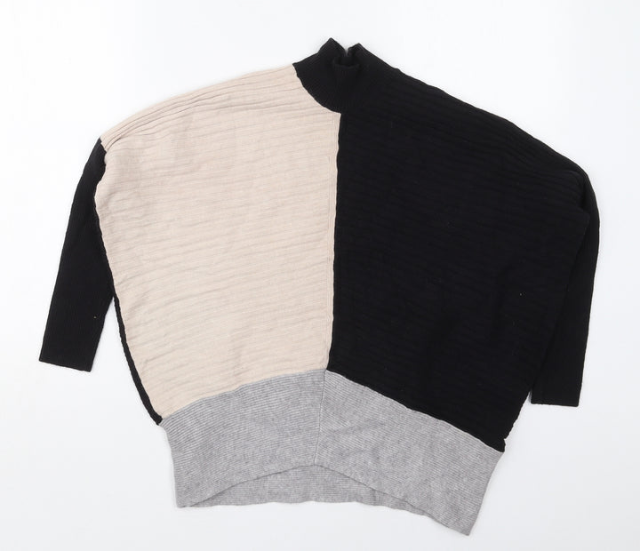 River Island Womens Black Mock Neck Viscose Pullover Jumper Size XS - Beige