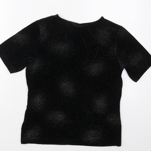Jac Womens Black  Polyester Basic T-Shirt Size 10 Round Neck