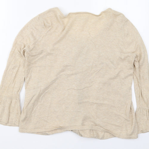 NEXT Womens Beige Round Neck  Cotton Cardigan Jumper Size 12