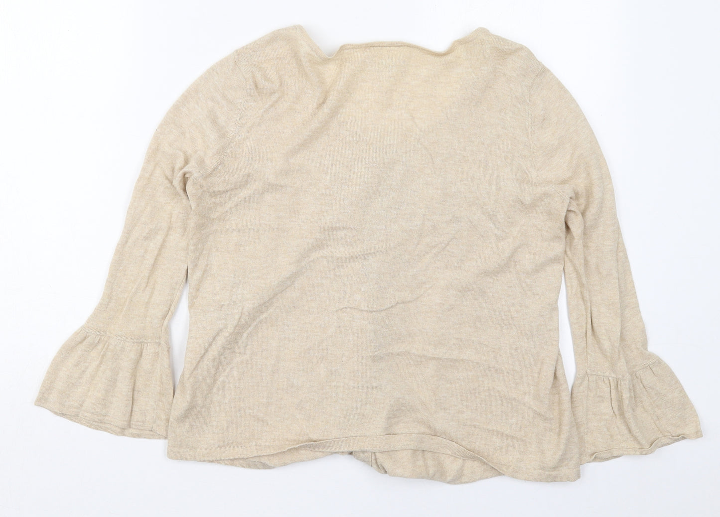 NEXT Womens Beige Round Neck  Cotton Cardigan Jumper Size 12