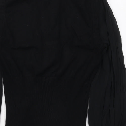 EAST Womens Black Collared  Viscose Pullover Jumper Size 14