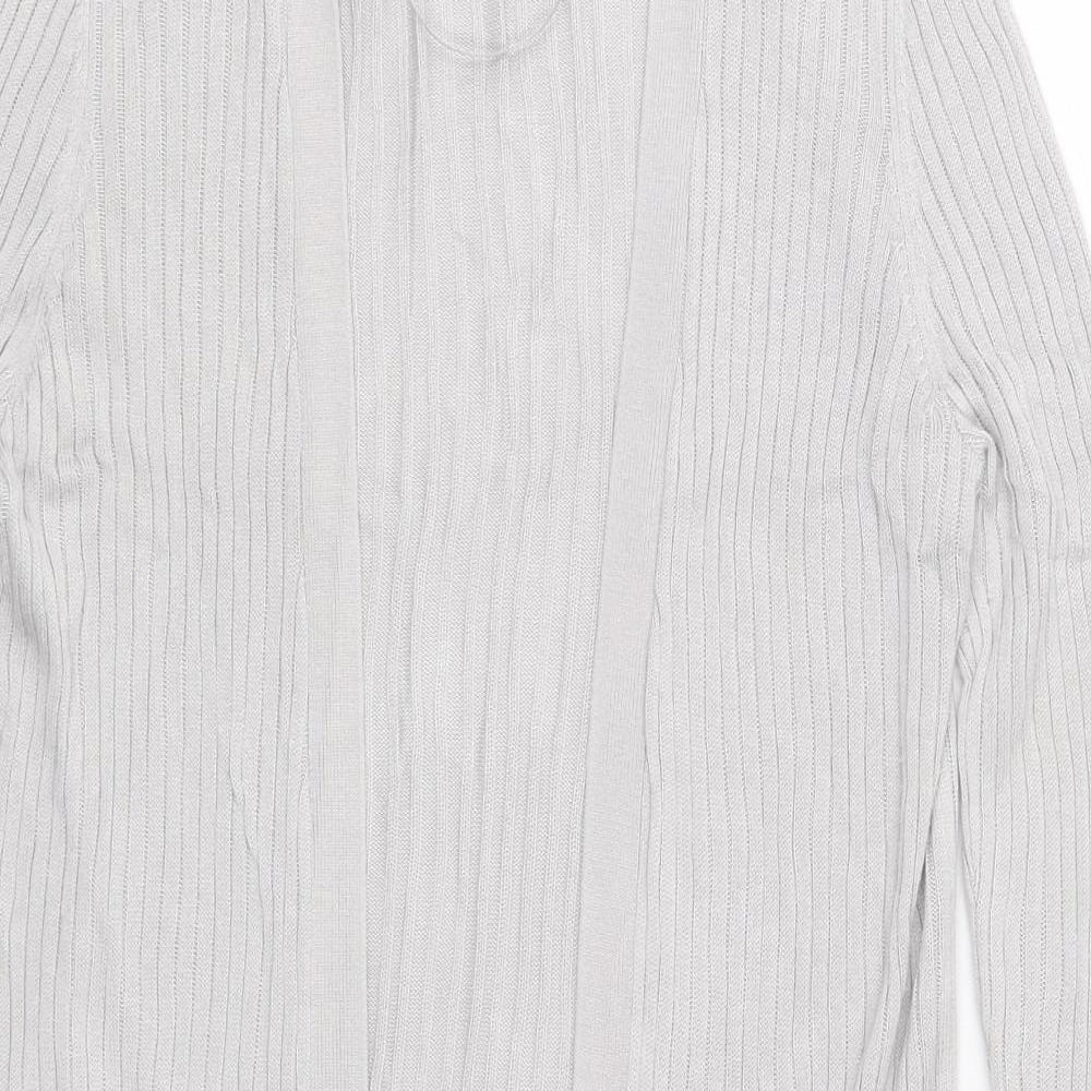 Oasis Womens Grey V-Neck  Viscose Cardigan Jumper Size XS