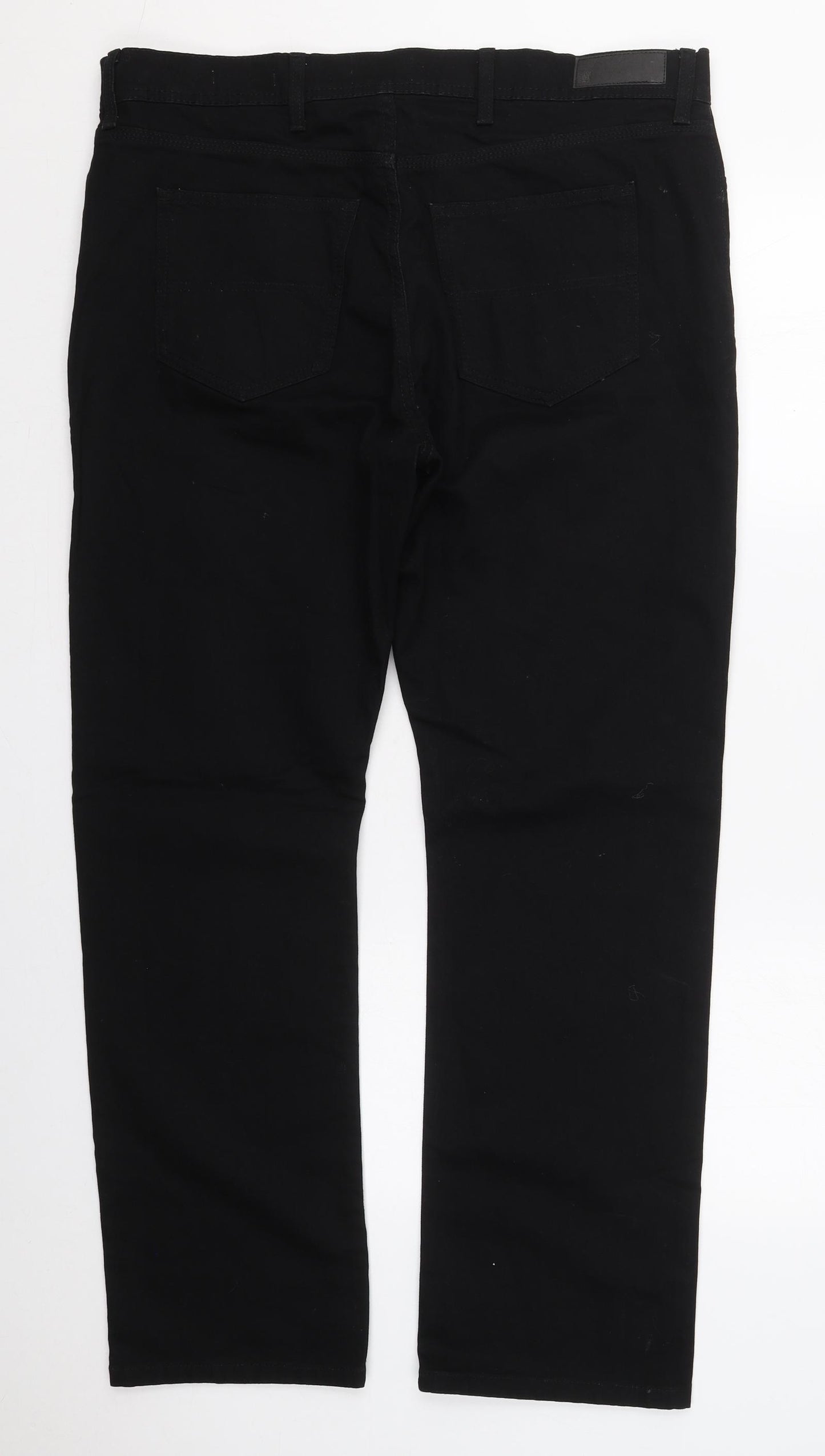 Marks and Spencer Mens Black  Cotton Straight Jeans Size 38 L31 in Regular Button