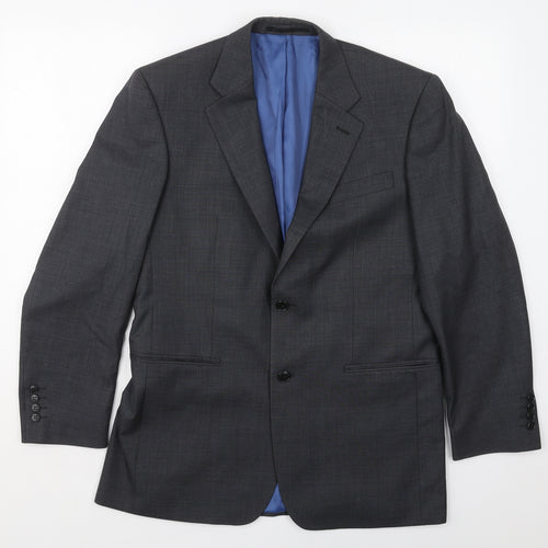 John Lewis Mens Grey  Wool Jacket Suit Jacket Size 38