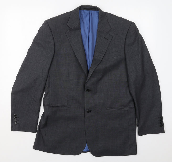 John Lewis Mens Grey  Wool Jacket Suit Jacket Size 38