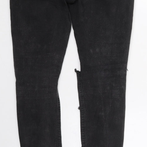 ASOS Mens Black  Cotton Skinny Jeans Size 34 L30 in Regular Button