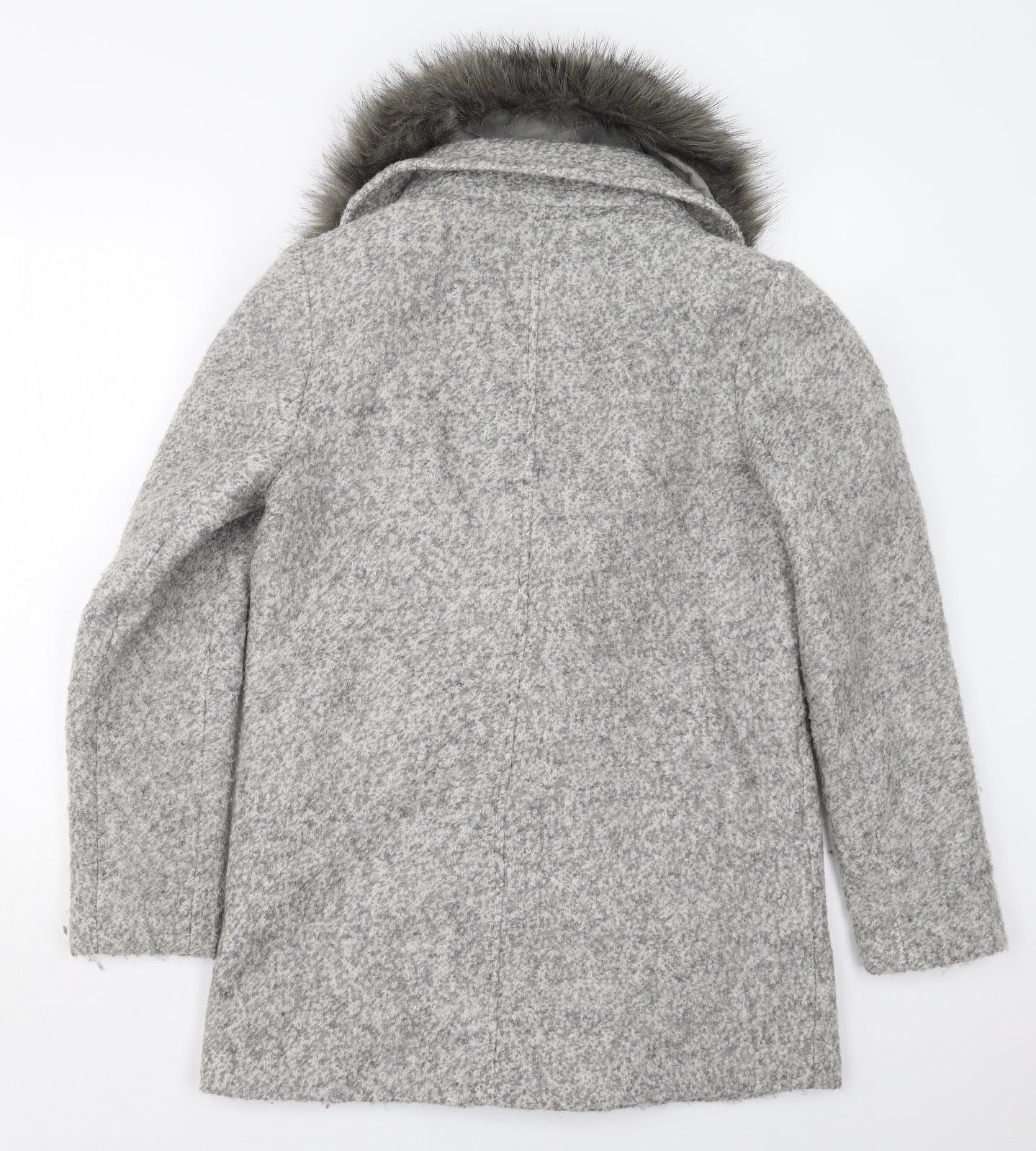 NEXT Womens Grey   Pea Coat Coat Size 12  Button