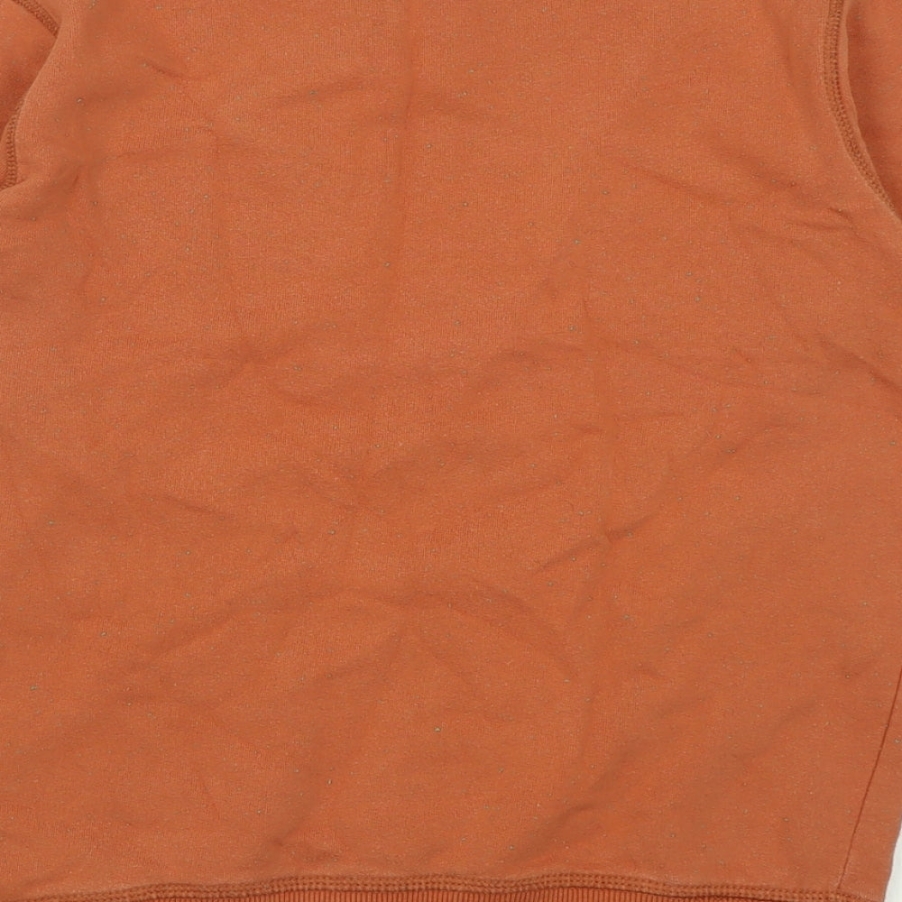 JACK & JONES Mens Orange Crew Neck  Cotton Pullover Jumper Size S