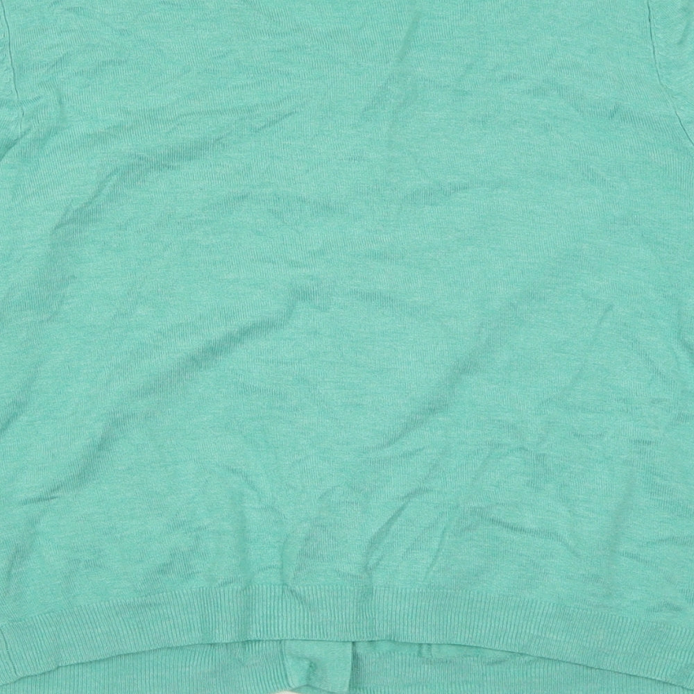 TU Womens Green Crew Neck  Viscose Cardigan Jumper Size 18