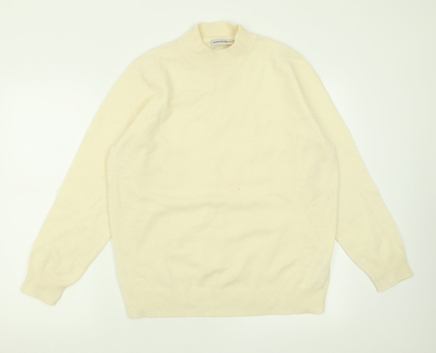 Essentials Womens Ivory High Neck  Wool Pullover Jumper Size 16