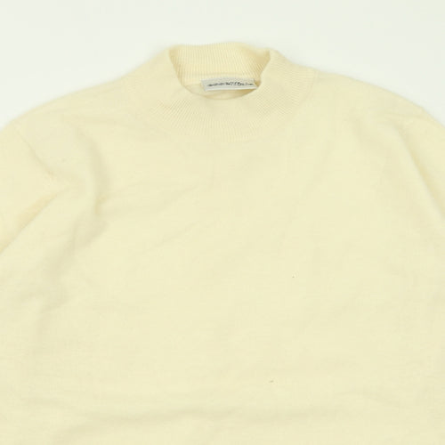 Essentials Womens Ivory High Neck  Wool Pullover Jumper Size 16