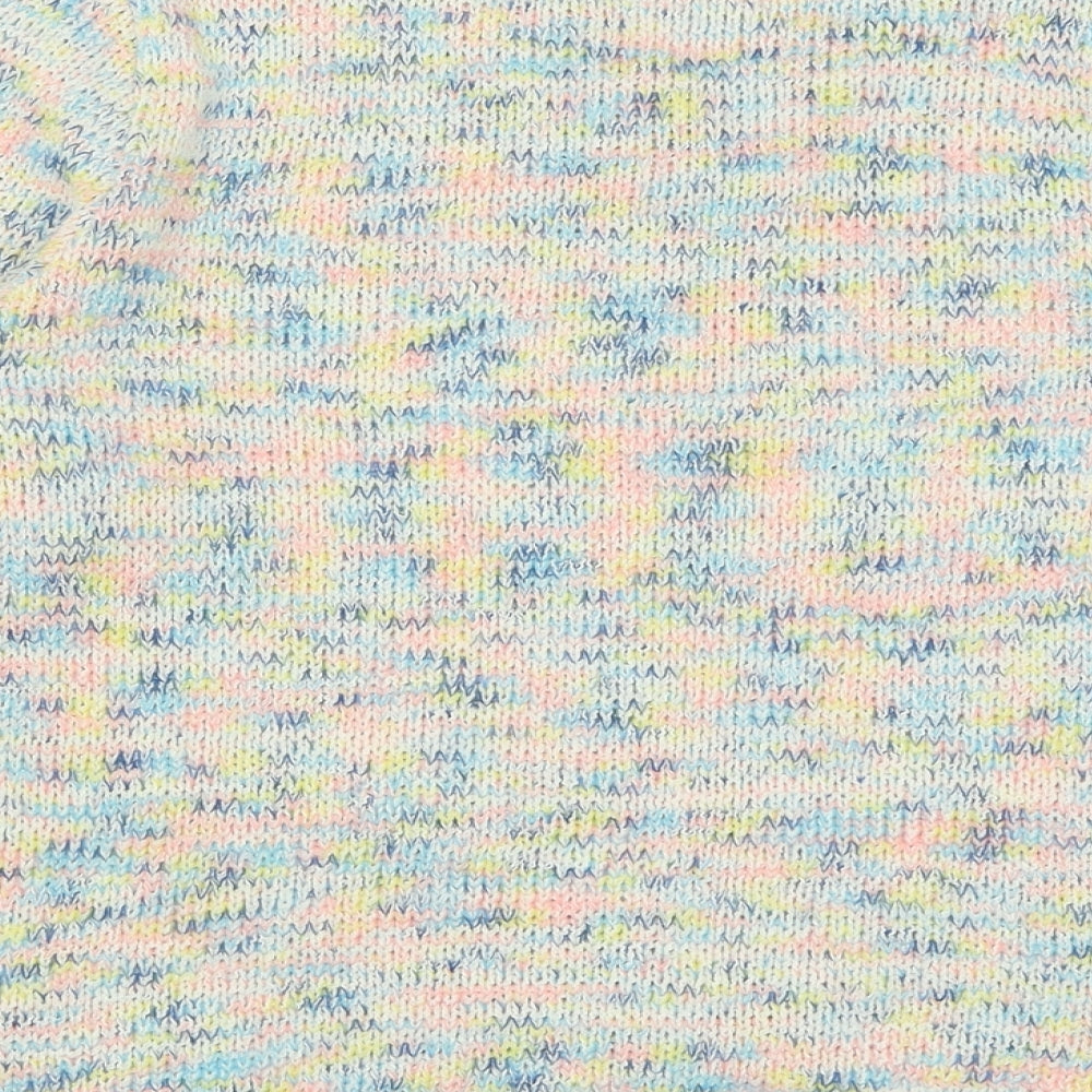 Charmant Womens Multicoloured V-Neck  Acrylic Pullover Jumper Size 16