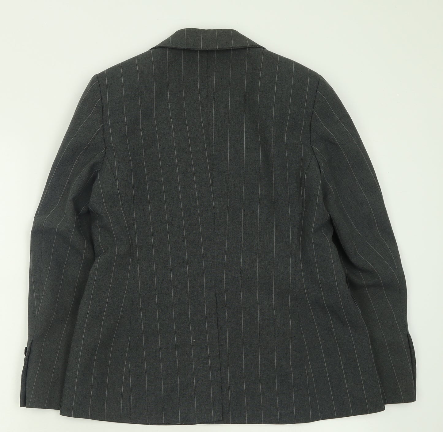 Marks and Spencer Womens Grey Striped Polyester Jacket Suit Jacket Size 10
