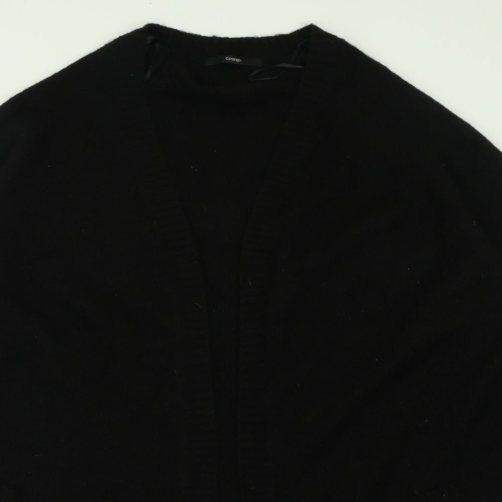 George Womens Black V-Neck  Acrylic Cardigan Jumper Size XL