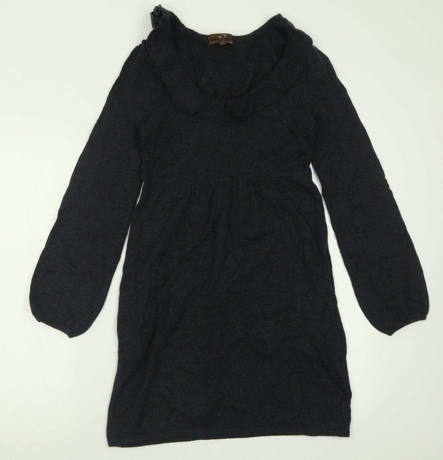 Fenn Wright Manson Womens Grey  Cotton Jumper Dress  Size 10  Crew Neck Pullover