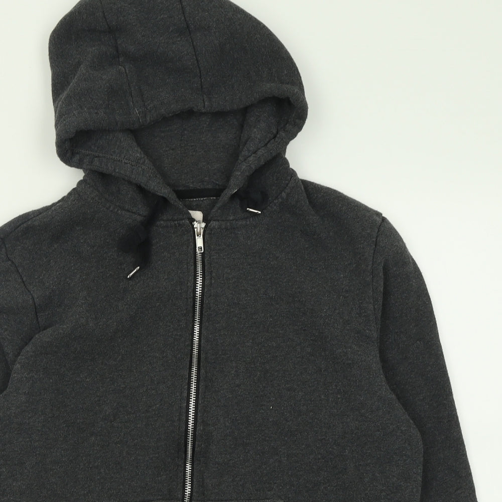 Cedar Wood State Mens Grey  Cotton Full Zip Hoodie Size M
