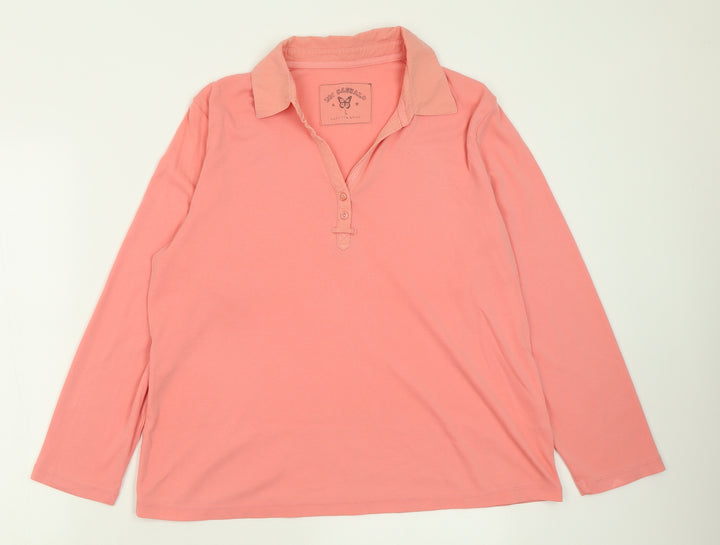 BM Womens Pink  Polyester Basic Polo Size L Collared