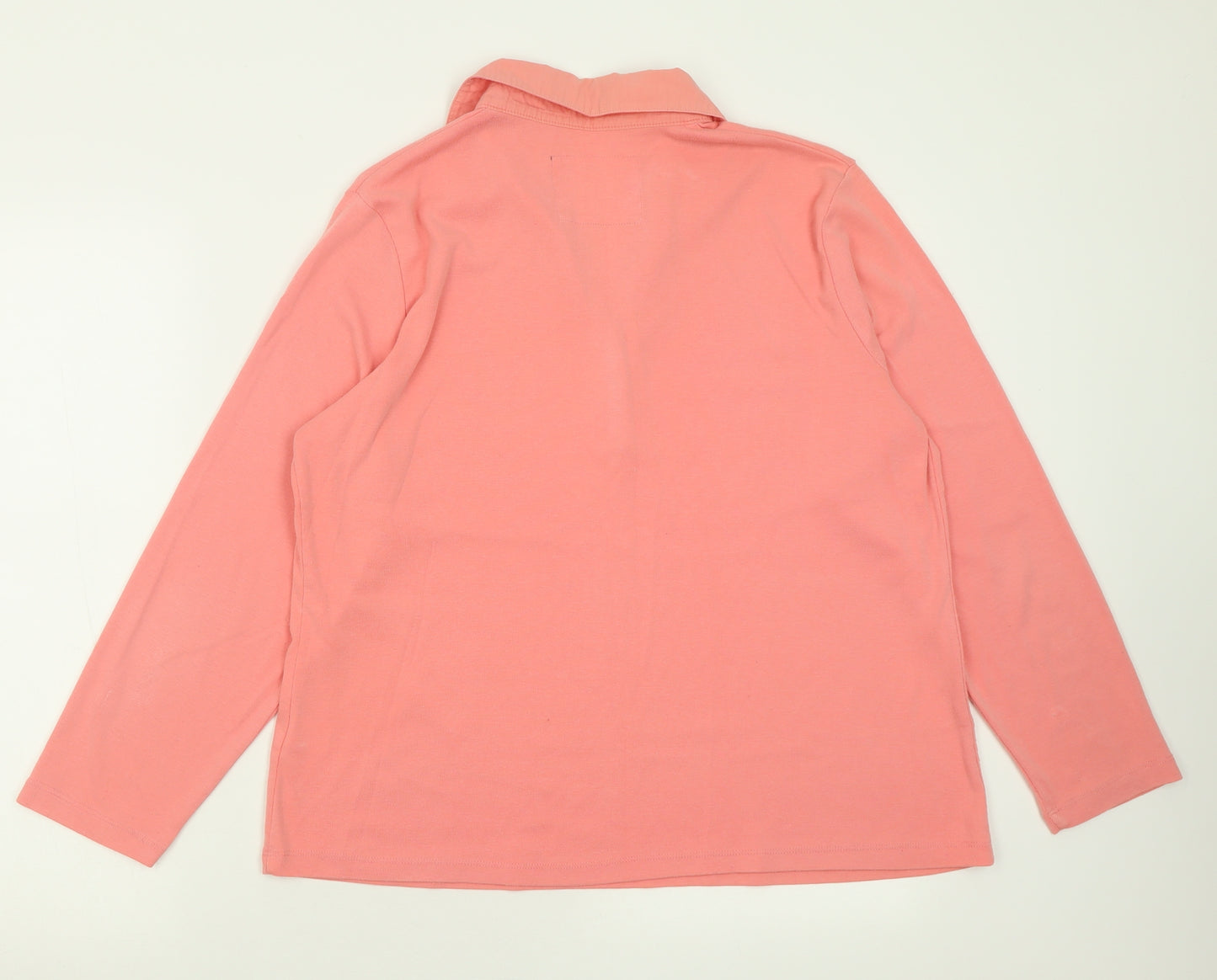 BM Womens Pink  Polyester Basic Polo Size L Collared