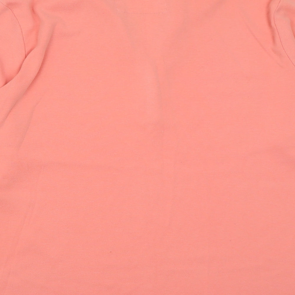 BM Womens Pink  Polyester Basic Polo Size L Collared