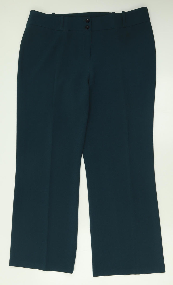 Vogue Womens Green Polyester Trousers Size 16 L30 in Regular Button