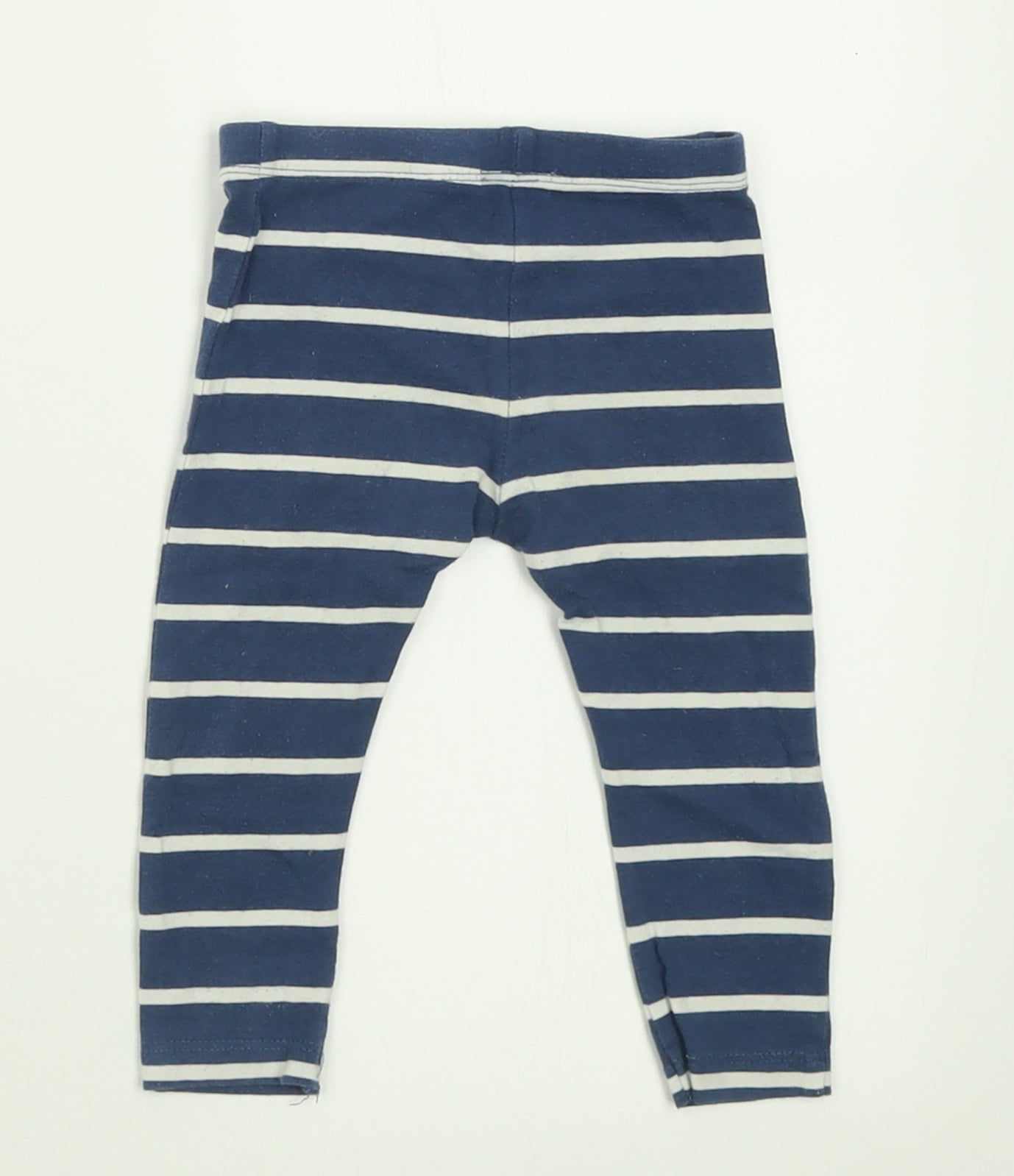 Dunnes Stores Girls Blue Striped Cotton Capri Trousers Size 6-9 Months  Pullover