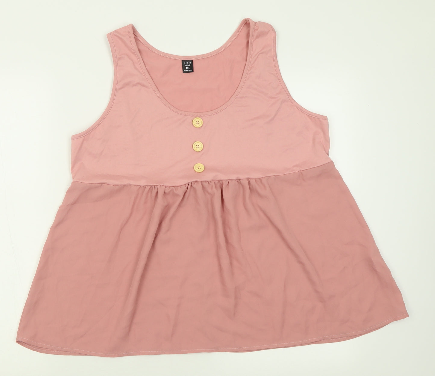 SheIn Womens Pink  Polyester Basic Tank Size XL Scoop Neck