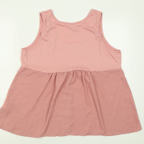 SheIn Womens Pink  Polyester Basic Tank Size XL Scoop Neck