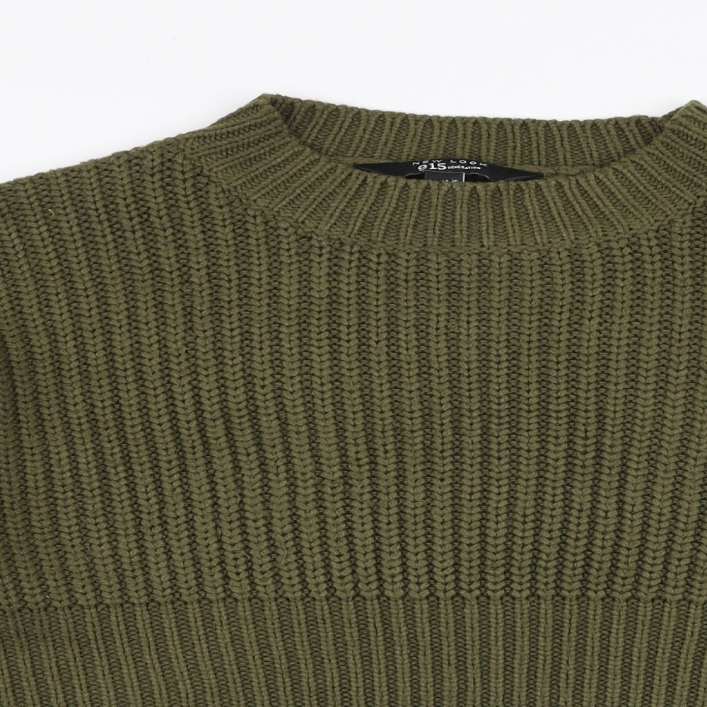 New Look Girls Green Round Neck  Polyester Pullover Jumper Size 14-15 Years  Pullover