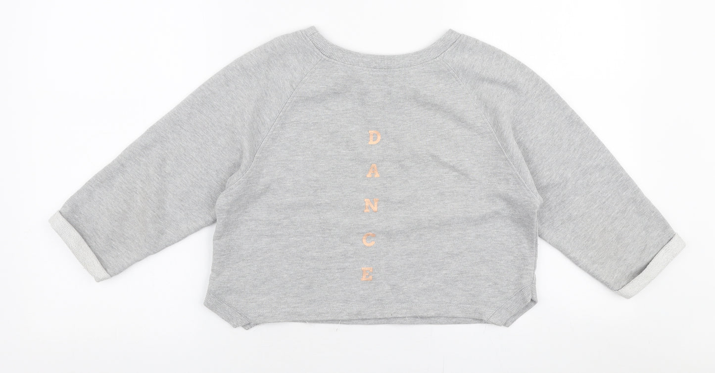 Dunnes Stores Girls Grey  Cotton Pullover Sweatshirt Size 9-10 Years  Pullover - Dance
