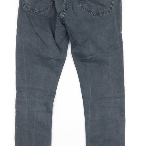 Topshop Womens Grey  Cotton Skinny Jeans Size 28 in L28 in Slim Zip