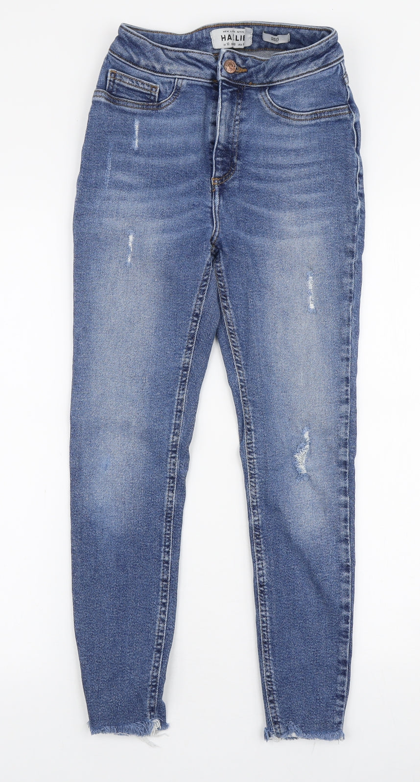 New Look Womens Blue  Cotton Skinny Jeans Size 10 L26 in Slim Zip