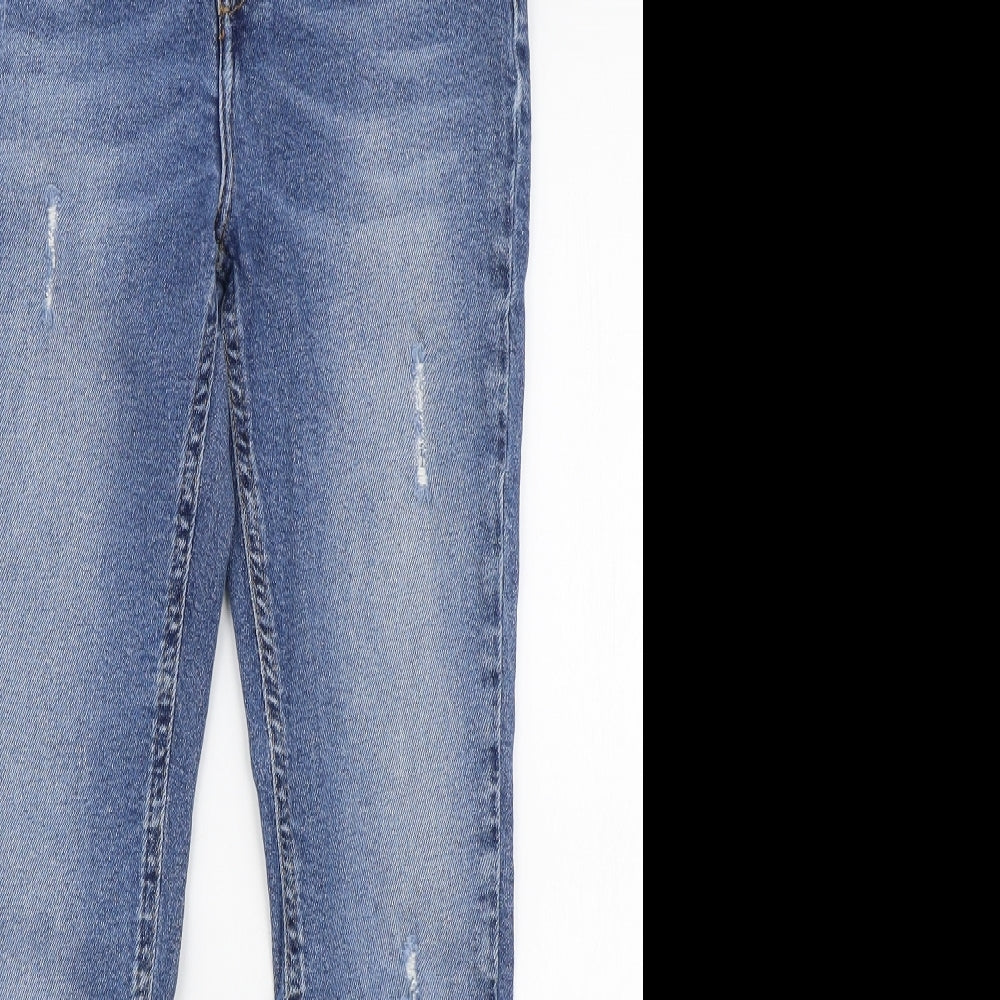 New Look Womens Blue  Cotton Skinny Jeans Size 10 L26 in Slim Zip