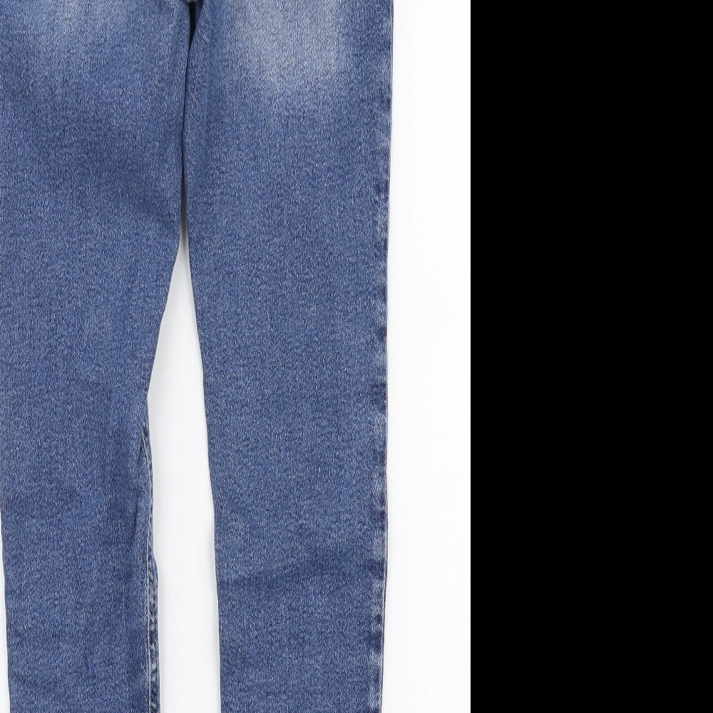 New Look Womens Blue  Cotton Skinny Jeans Size 10 L26 in Slim Zip