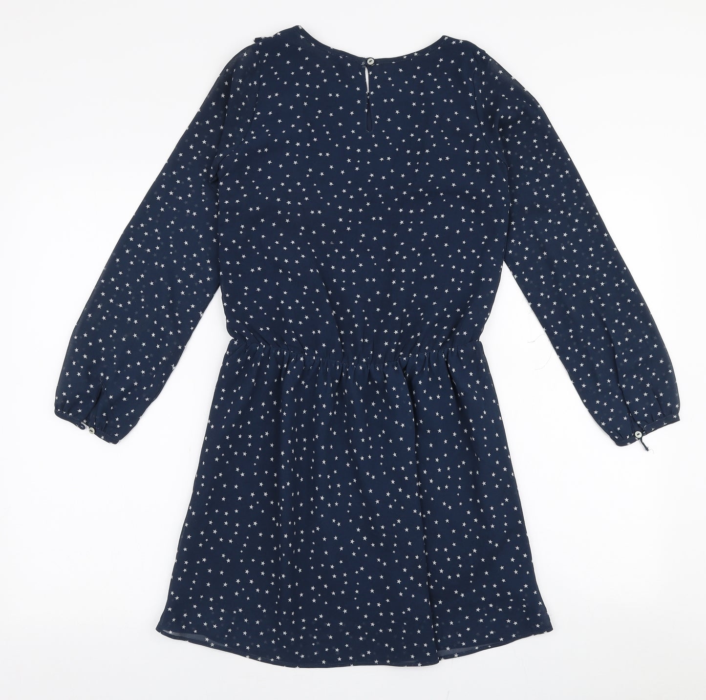 NEXT Girls Blue  Polyester Skater Dress  Size 11 Years  Round Neck Pullover - Stars