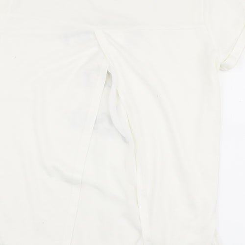 Max Womens White  Polyester Jersey T-Shirt Size 10 Round Neck - Fleur du jour