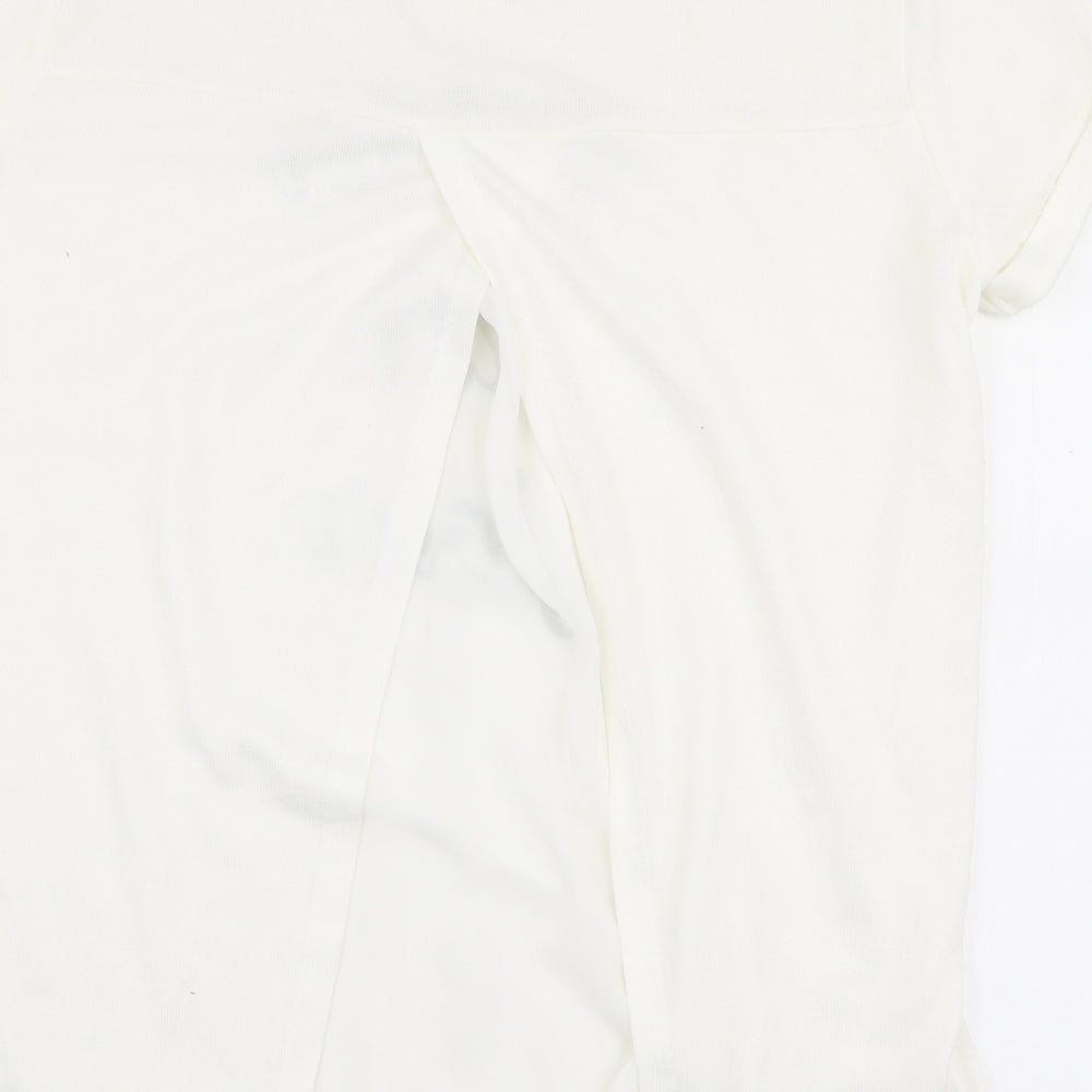 Max Womens White  Polyester Jersey T-Shirt Size 10 Round Neck - Fleur du jour