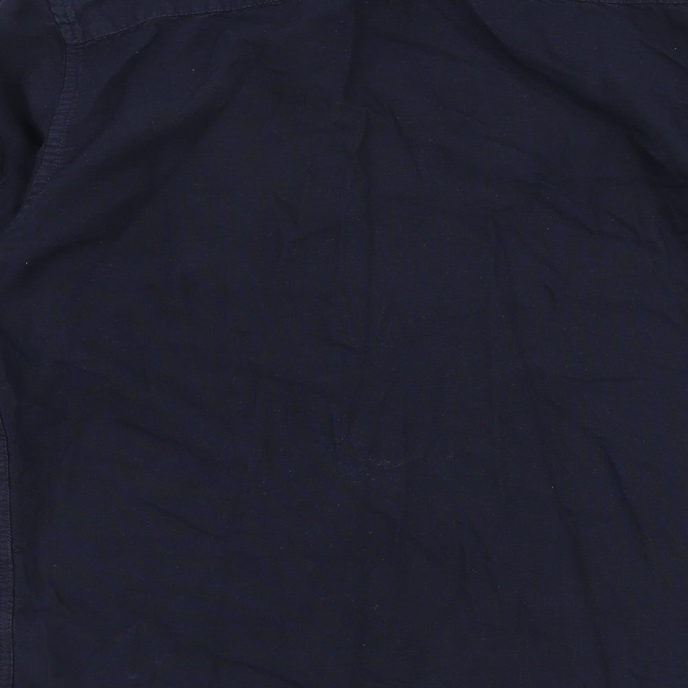 River Island Mens Blue  Cotton  Button-Up Size S Collared Button