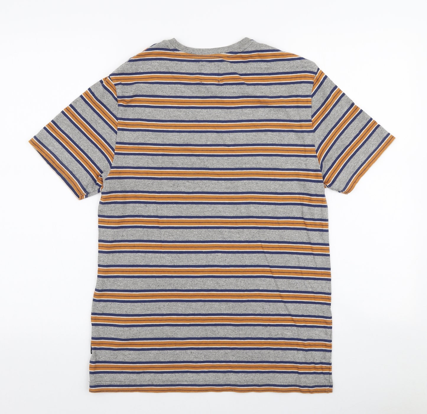 Burton Mens Multicoloured Striped Cotton  T-Shirt Size S Round Neck