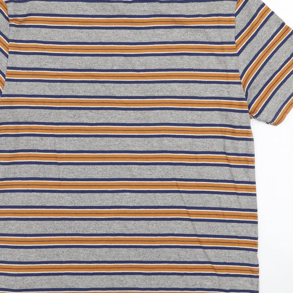 Burton Mens Multicoloured Striped Cotton  T-Shirt Size S Round Neck