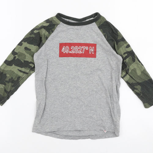 NEXT Girls Multicoloured Camouflage Cotton Jersey T-Shirt Size 3 Years Round Neck Pullover