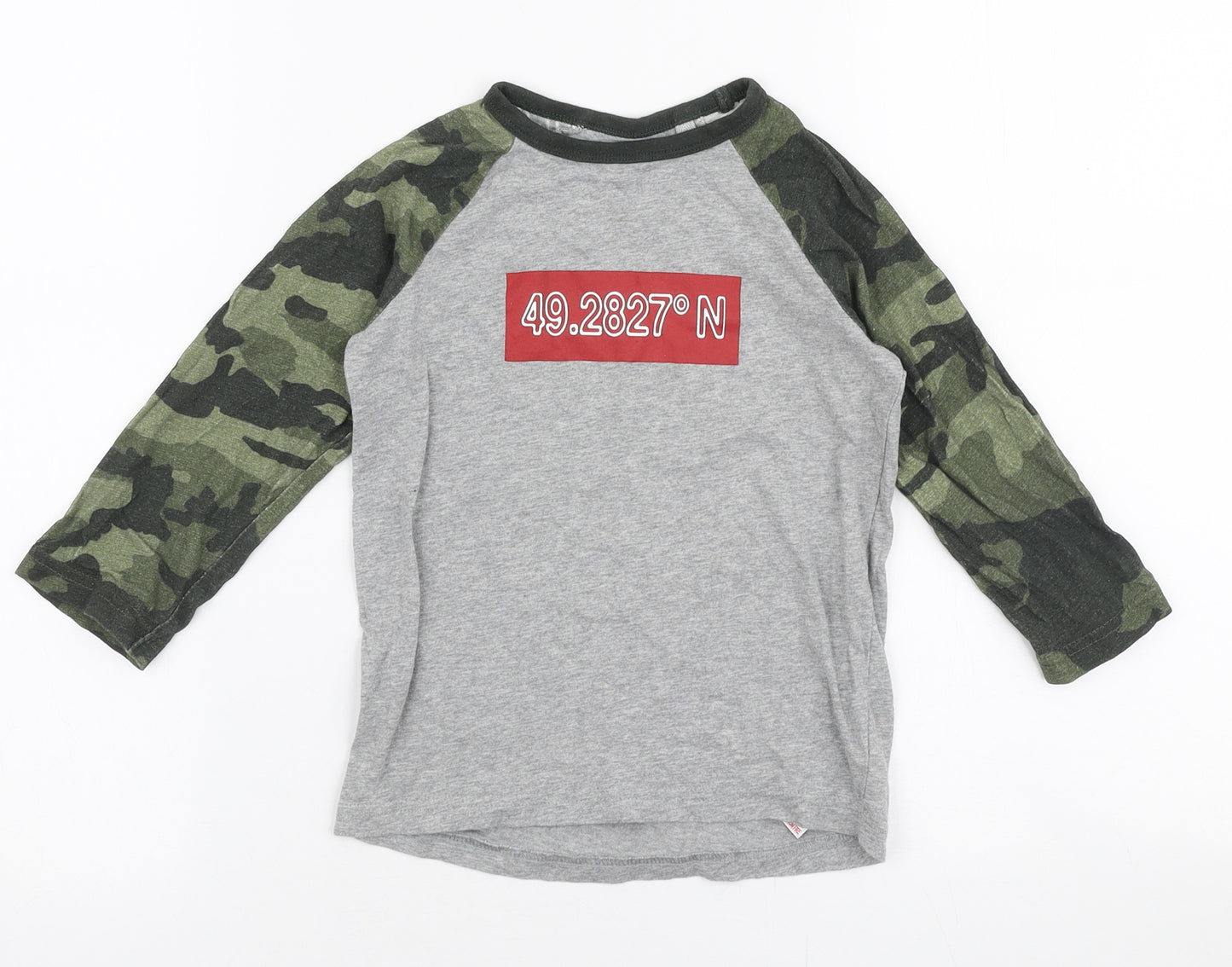 NEXT Girls Multicoloured Camouflage Cotton Jersey T-Shirt Size 3 Years Round Neck Pullover