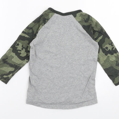 NEXT Girls Multicoloured Camouflage Cotton Jersey T-Shirt Size 3 Years Round Neck Pullover